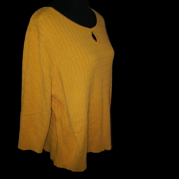 💖👄Croft and Barrow Long Sleeve Yellow Sweater Knit Top (Size3X) - Picture 9 of 15